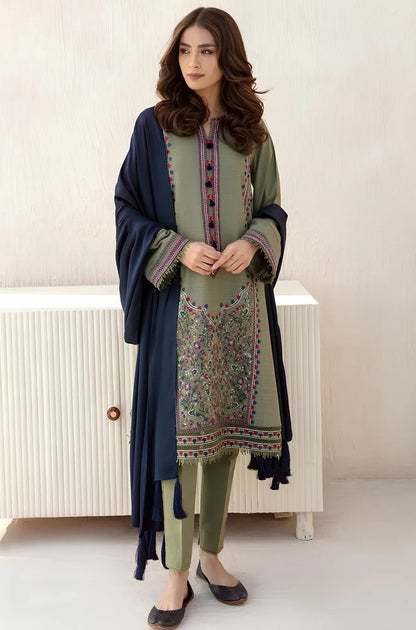 Winter khaddar 3pc Embroidered Winter Suit
