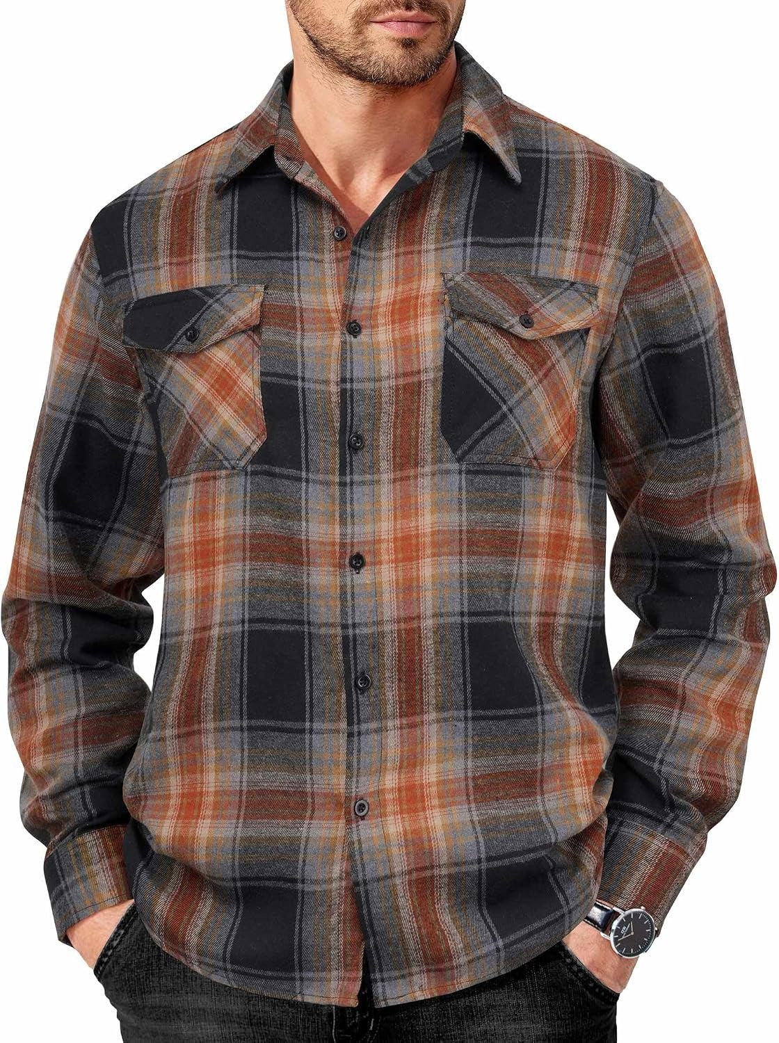 Cotton Shirt Cowboy Work Shirts with Pockets