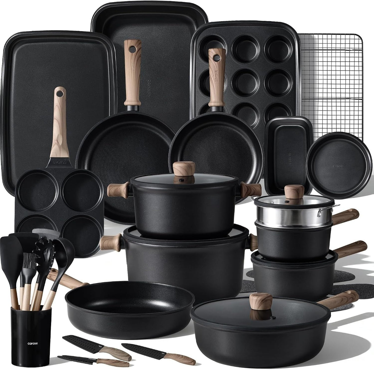 CAROTE 16pcs Pots and Pans Set