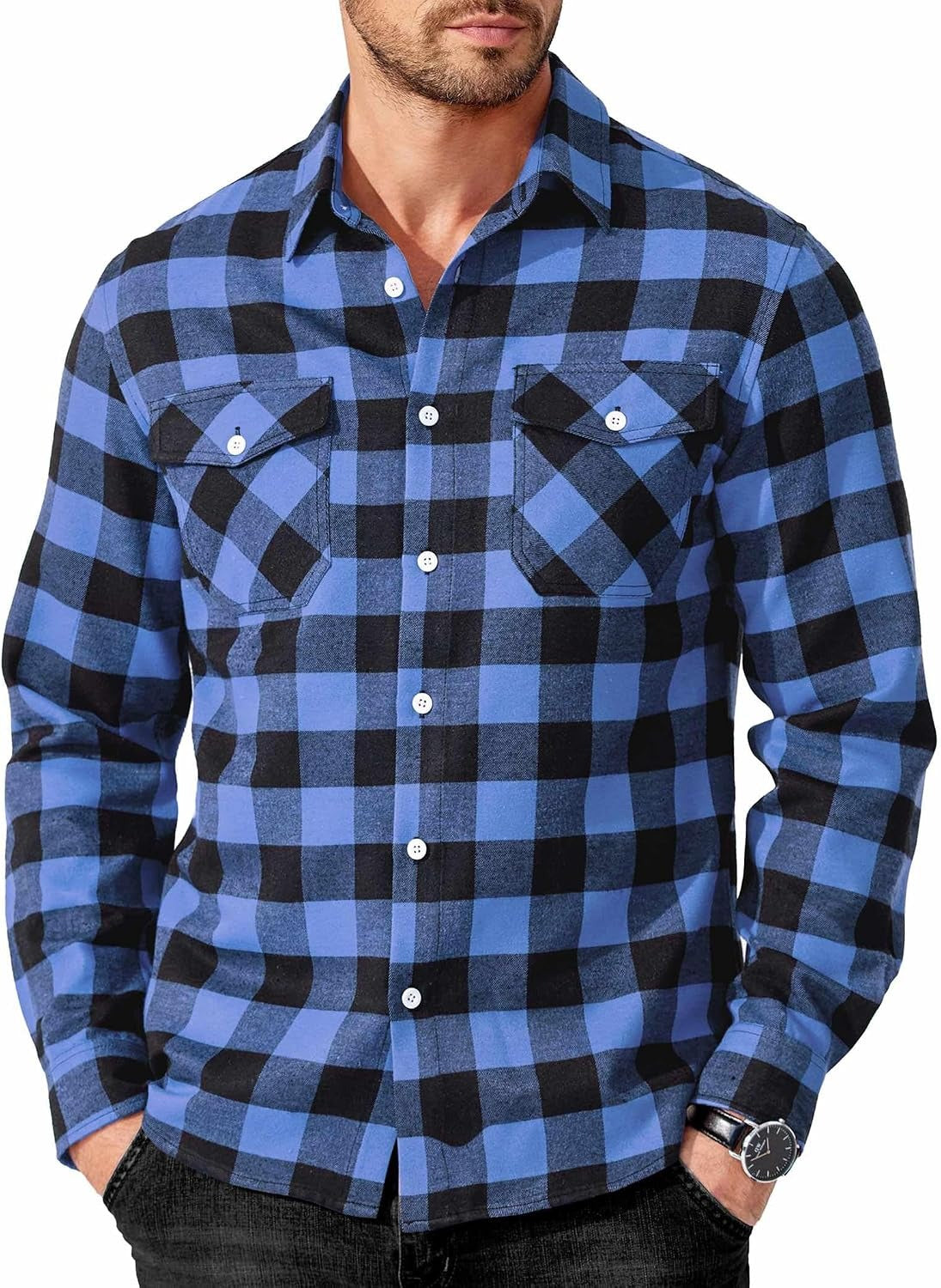 Cotton Shirt Cowboy Work Shirts with Pockets