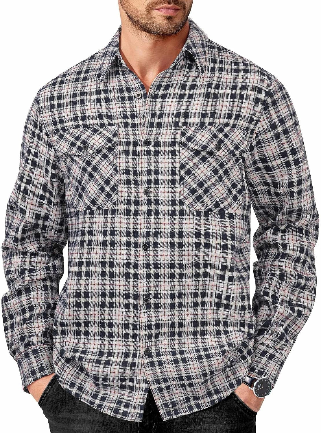Cotton Shirt Cowboy Work Shirts with Pockets