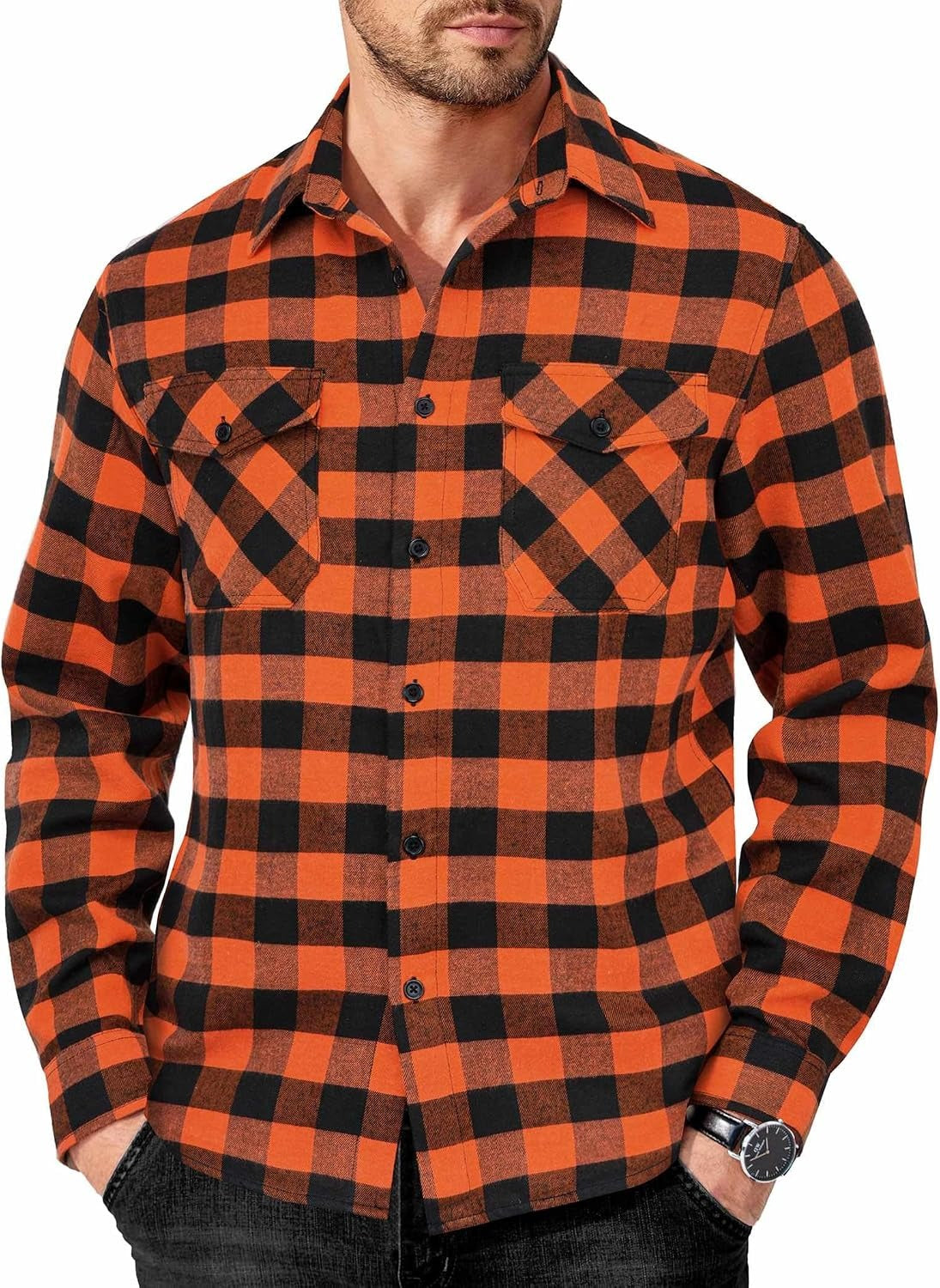 Cotton Shirt Cowboy Work Shirts with Pockets