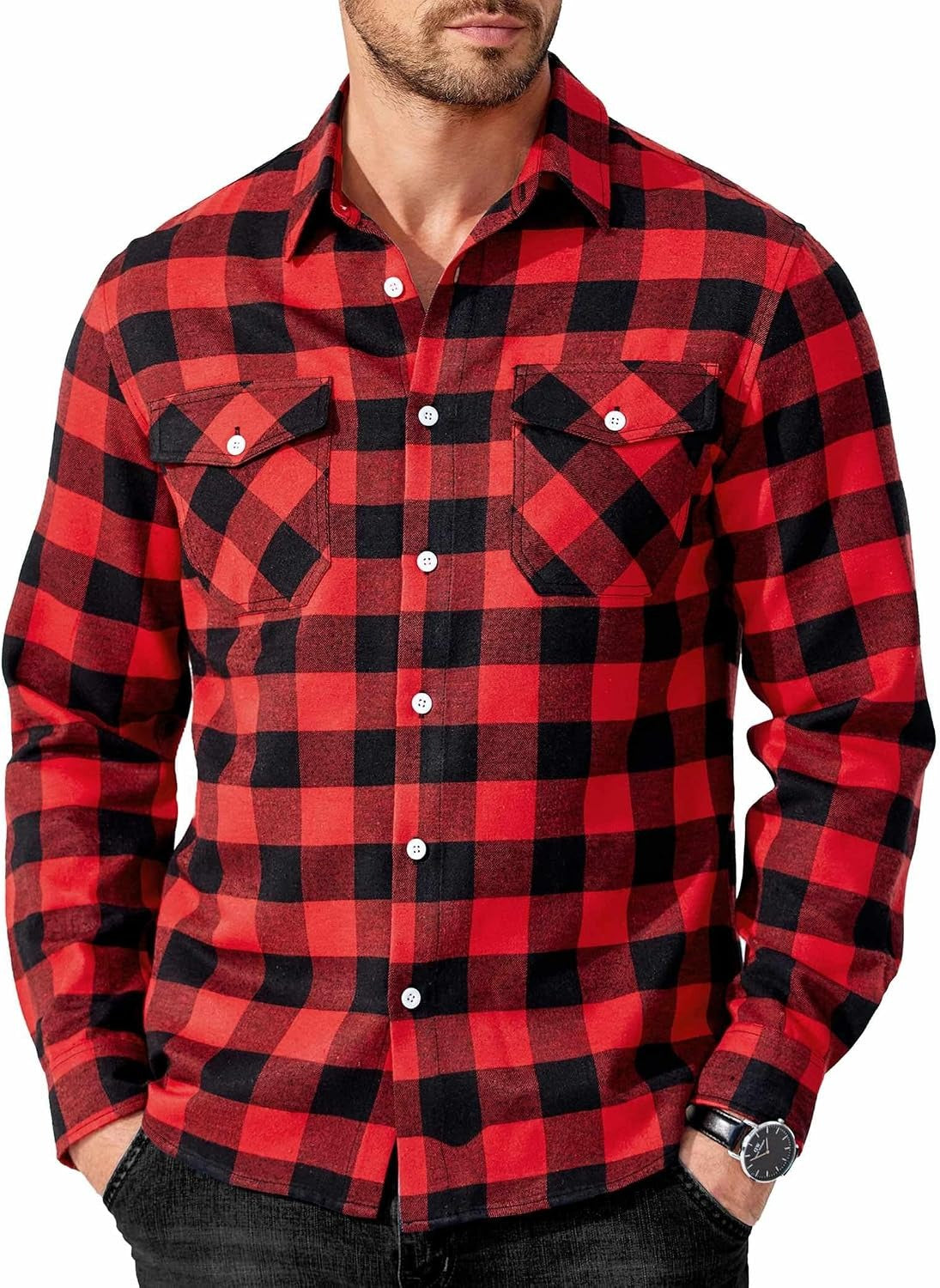 Cotton Shirt Cowboy Work Shirts with Pockets