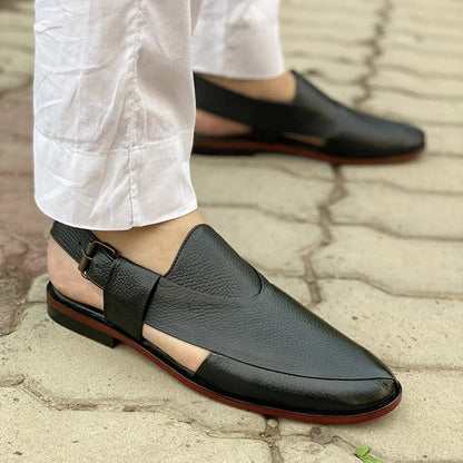 Degora Pure Handmade Kheri/Peshawari Chappal-175 Black