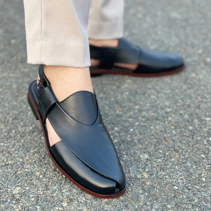 Degora Pure Handmade Kheri/Peshawari Chappal-175 Black