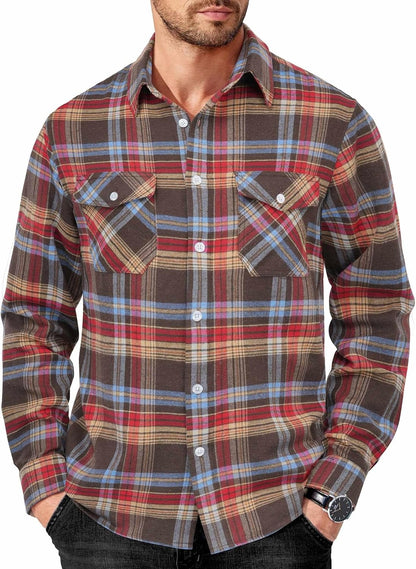 Cotton Shirt Cowboy Work Shirts with Pockets