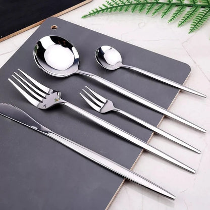 24 PCs Premium Steel Cutlery Set- (4404) Silver