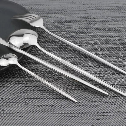 24 PCs Premium Steel Cutlery Set- (4404) Silver