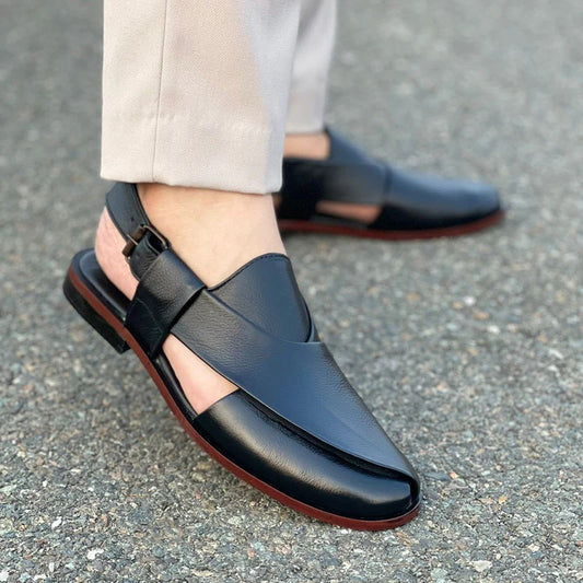 Degora Pure Handmade Kheri/Peshawari Chappal-175 Black